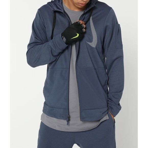 Nike Dri-FIT Mens Medium Blue Zip Up Training Hoodie Jacket With Pockets - Picture 1 of 12